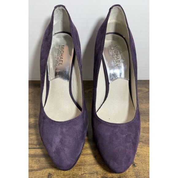 Michael Kors Purple Suede York Platform 4.5" Heels Size 9M - Picture 1 of 13